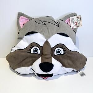 Great Wolf Lodge Plush Wolf Head Pillow
